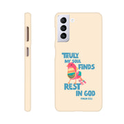 Psalm 62:1 phone case. Truly my soul finds rest in God - The Christian Poster Company