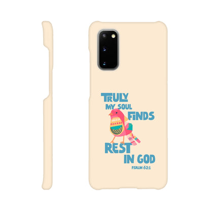 Psalm 62:1 phone case. Truly my soul finds rest in God - The Christian Poster Company