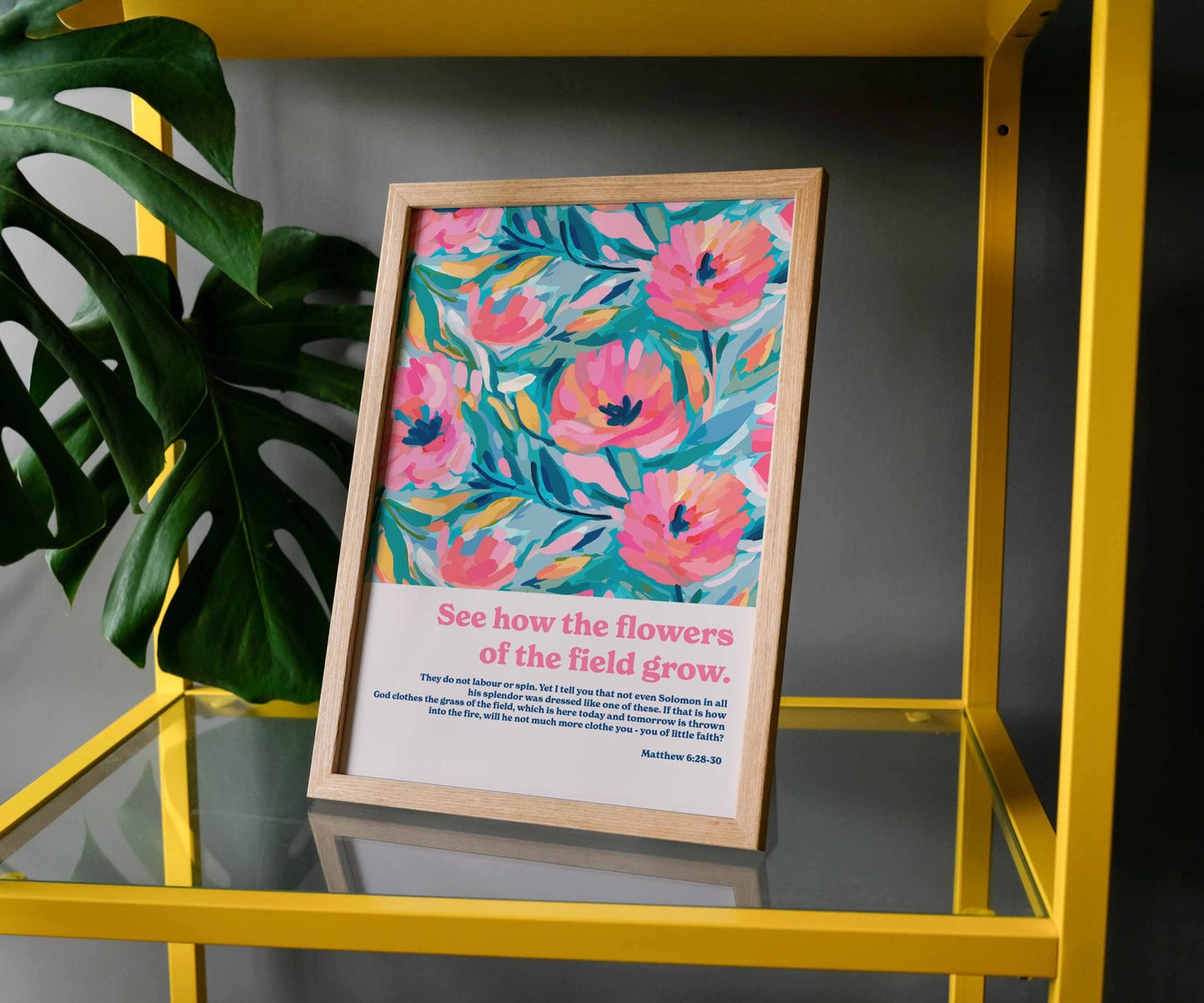 See how the flowers grow A4 framed poster - The Christian Poster Company