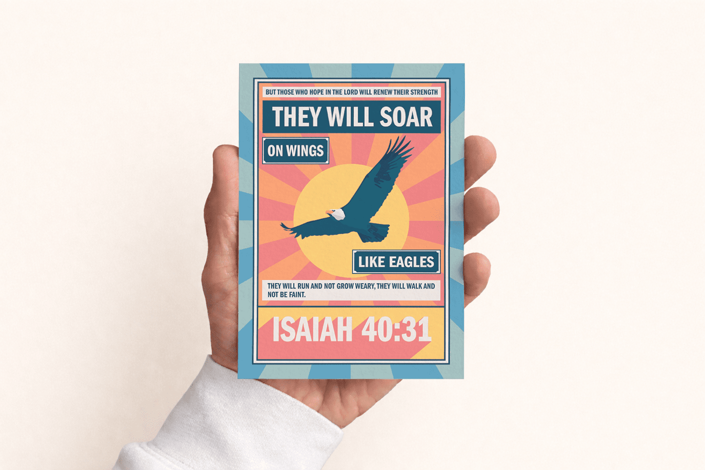 Set of Christian Postcards. Isaiah 40. They will soar on wings like eagles. - The Christian Poster Company