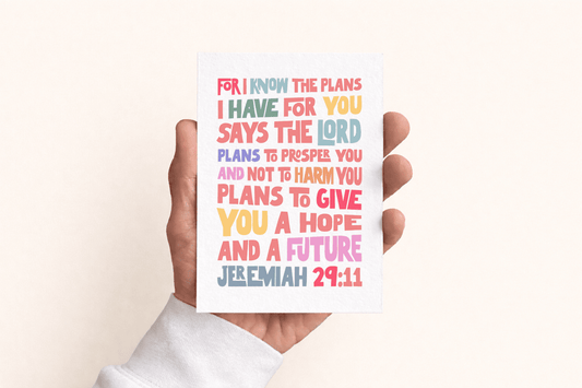 Set of Christian Postcards. Jeremiah 29. For I know the plans I have for you. - The Christian Poster Company