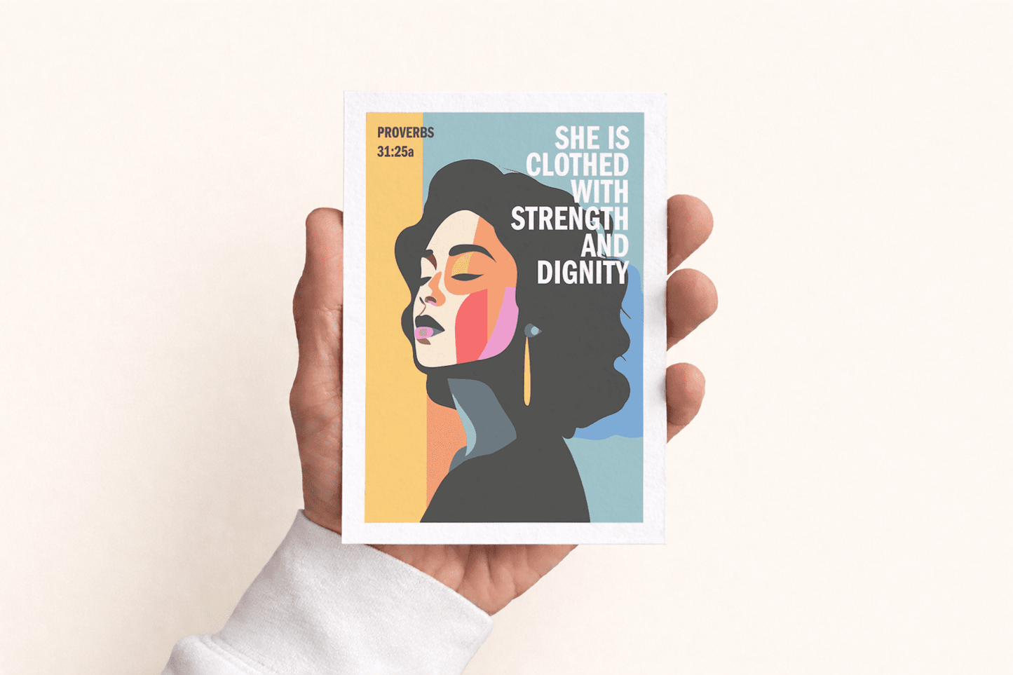 Set of Christian Postcards. Proverbs 31. She is clothed with strength and dignity. - The Christian Poster Company