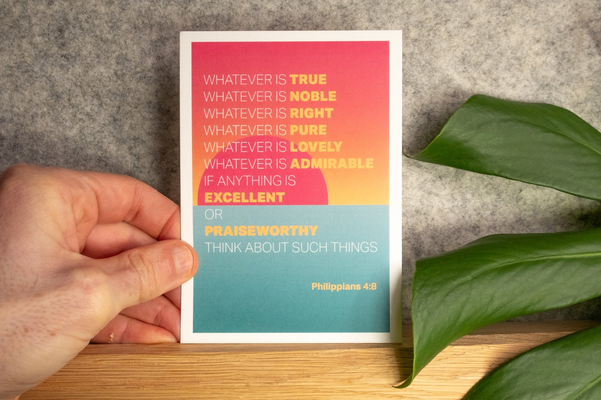 Set of Christian Postcards. 'Whatever is..." - Philippians 4 verse 8 - The Christian Poster Company