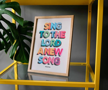 Sing to the lord a new song A4 framed poster - The Christian Poster Company