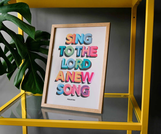 Sing to the lord a new song A4 framed poster - The Christian Poster Company