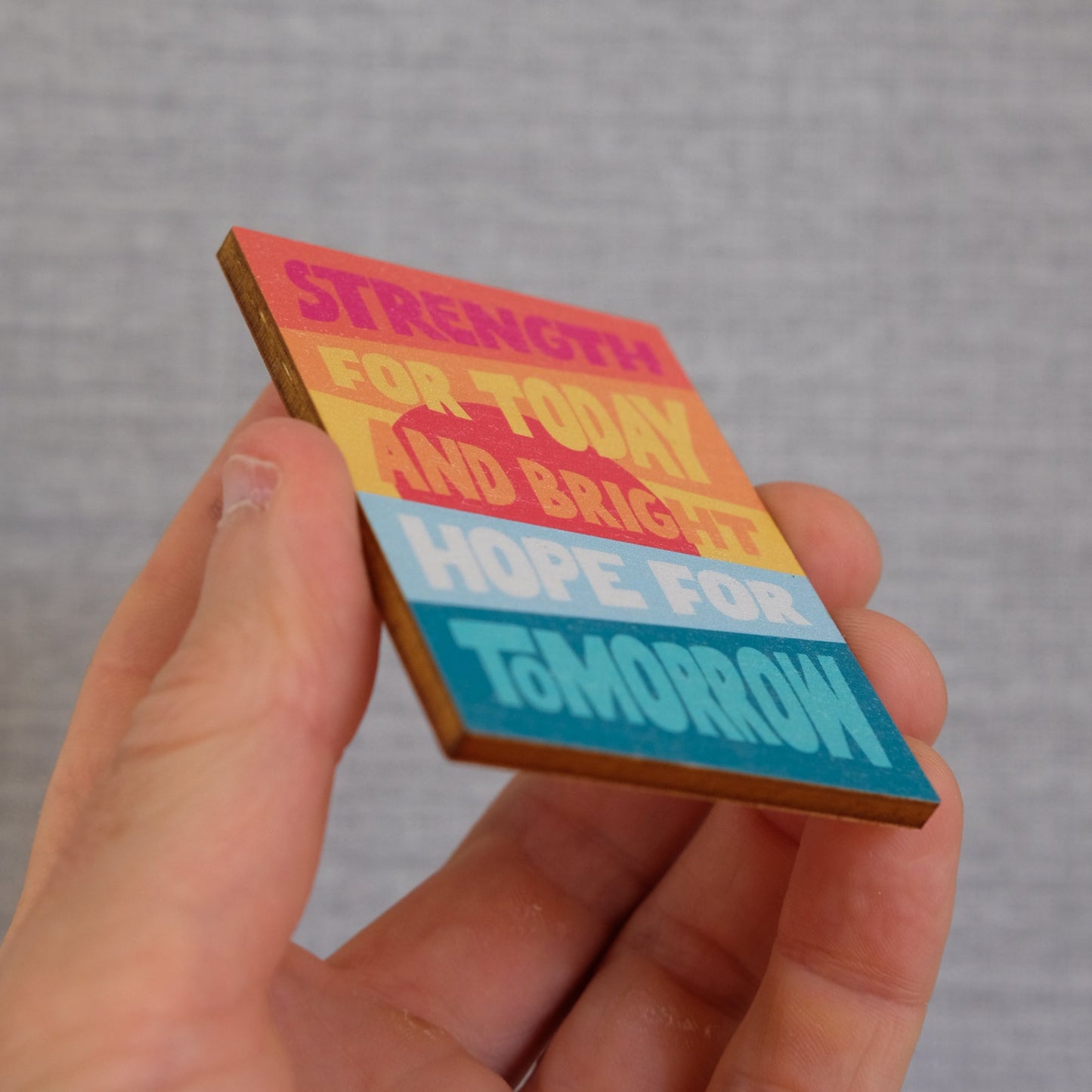 Modern sunset Christian magnet Great Is Thy Faithfulness, perfect for gifts.