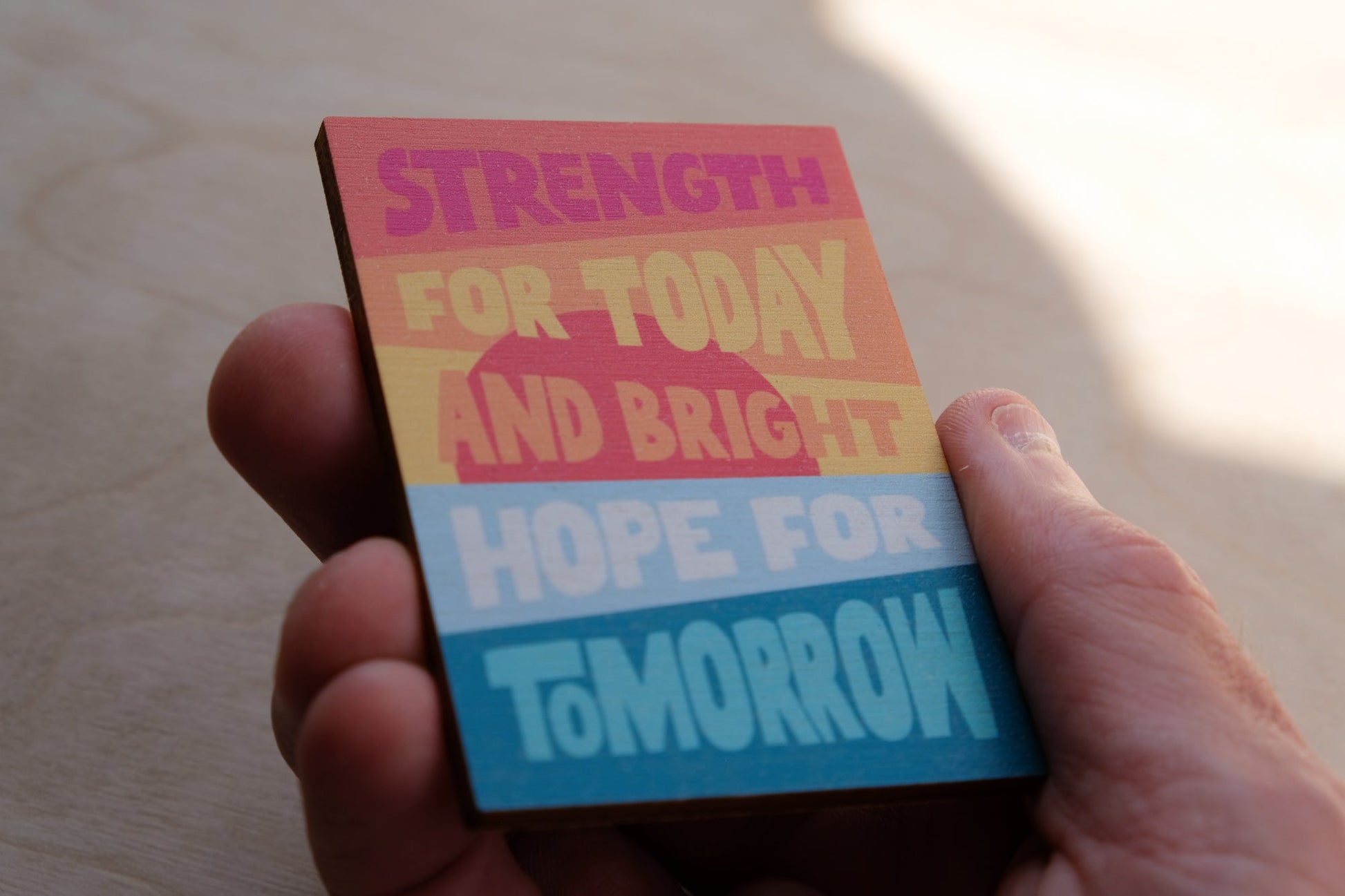 Modern sunset Christian magnet Great Is Thy Faithfulness, perfect for gifts.