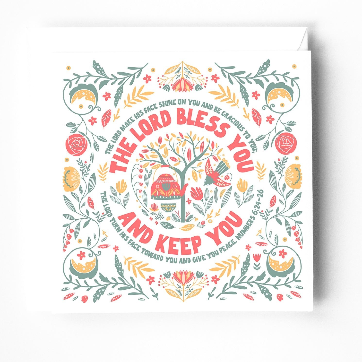 The Blessing greeting card with bible verse. Numbers 6:24 - 26 - The Christian Poster Company