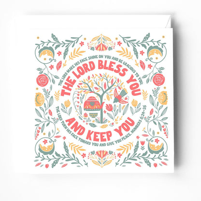 The Blessing greeting card with bible verse. Numbers 6:24 - 26 - The Christian Poster Company