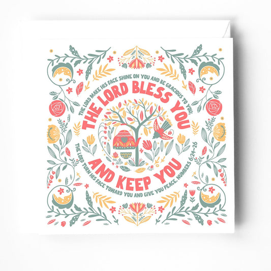 The Blessing greeting card with bible verse. Numbers 6:24 - 26 - The Christian Poster Company