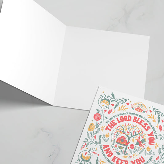 The Blessing greeting card with bible verse. Numbers 6:24 - 26 - The Christian Poster Company