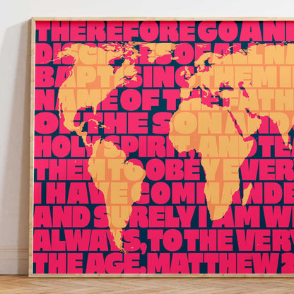 The Great Commission. Matthew 28. Christian poster. - The Christian Poster Company