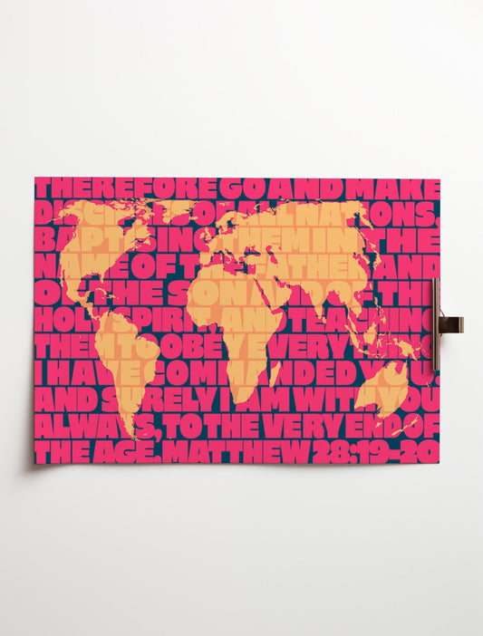 The Great Commission. Matthew 28. Christian wall art. - The Christian Poster Company