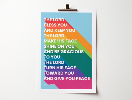 The Lord bless you and keep you poster. Numbers 6. - The Christian Poster Company