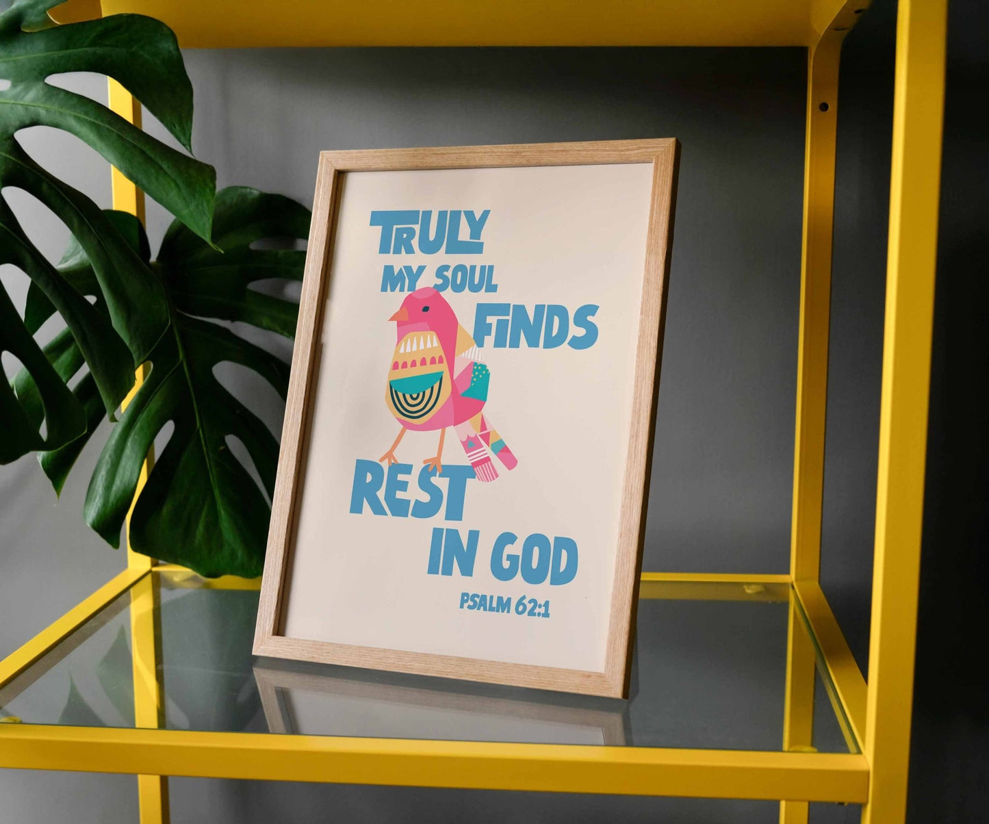 Truly my soul finds rest in God A4 framed poster - The Christian Poster Company