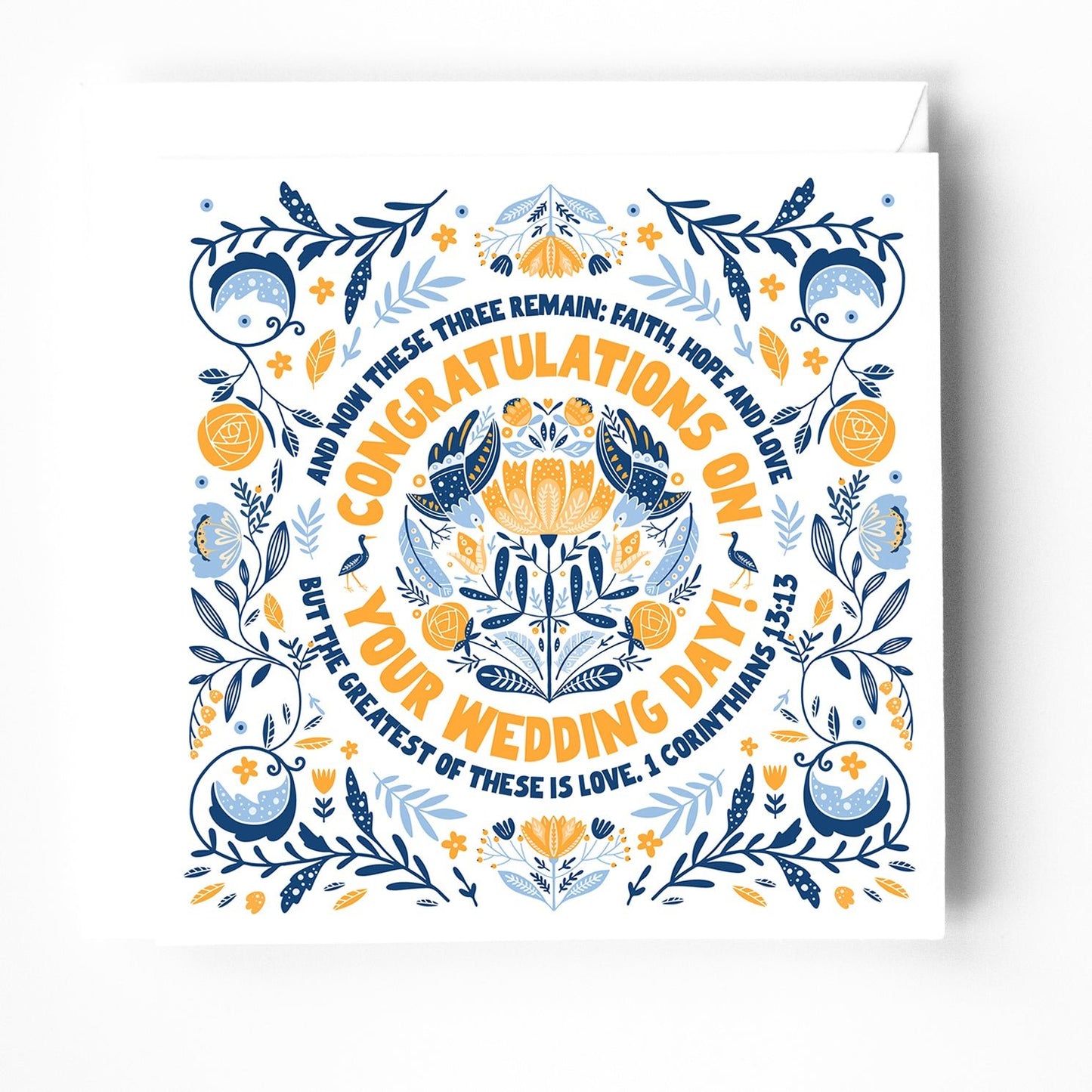 Wedding greeting card with bible verse. 1 Corinthians 13 - The Christian Poster Company