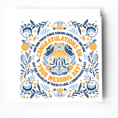 Wedding greeting card with bible verse. 1 Corinthians 13 - The Christian Poster Company