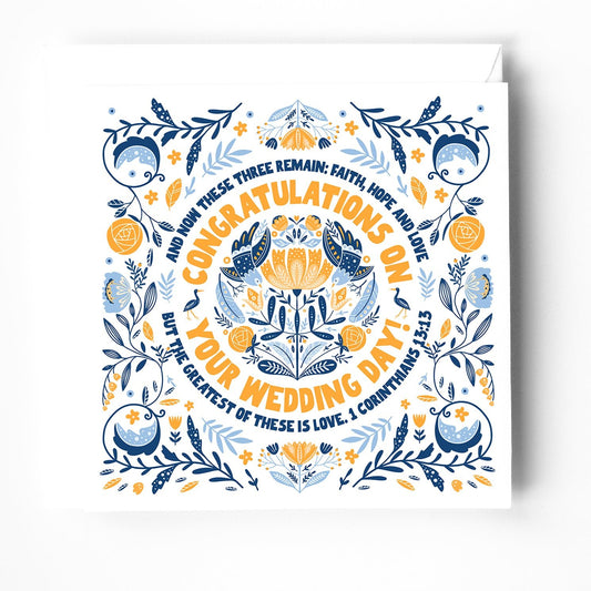 Wedding greeting card with bible verse. 1 Corinthians 13 - The Christian Poster Company