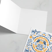 Wedding greeting card featuring floral design and 1 Corinthians 13 bible verse, inside blank for personal message.