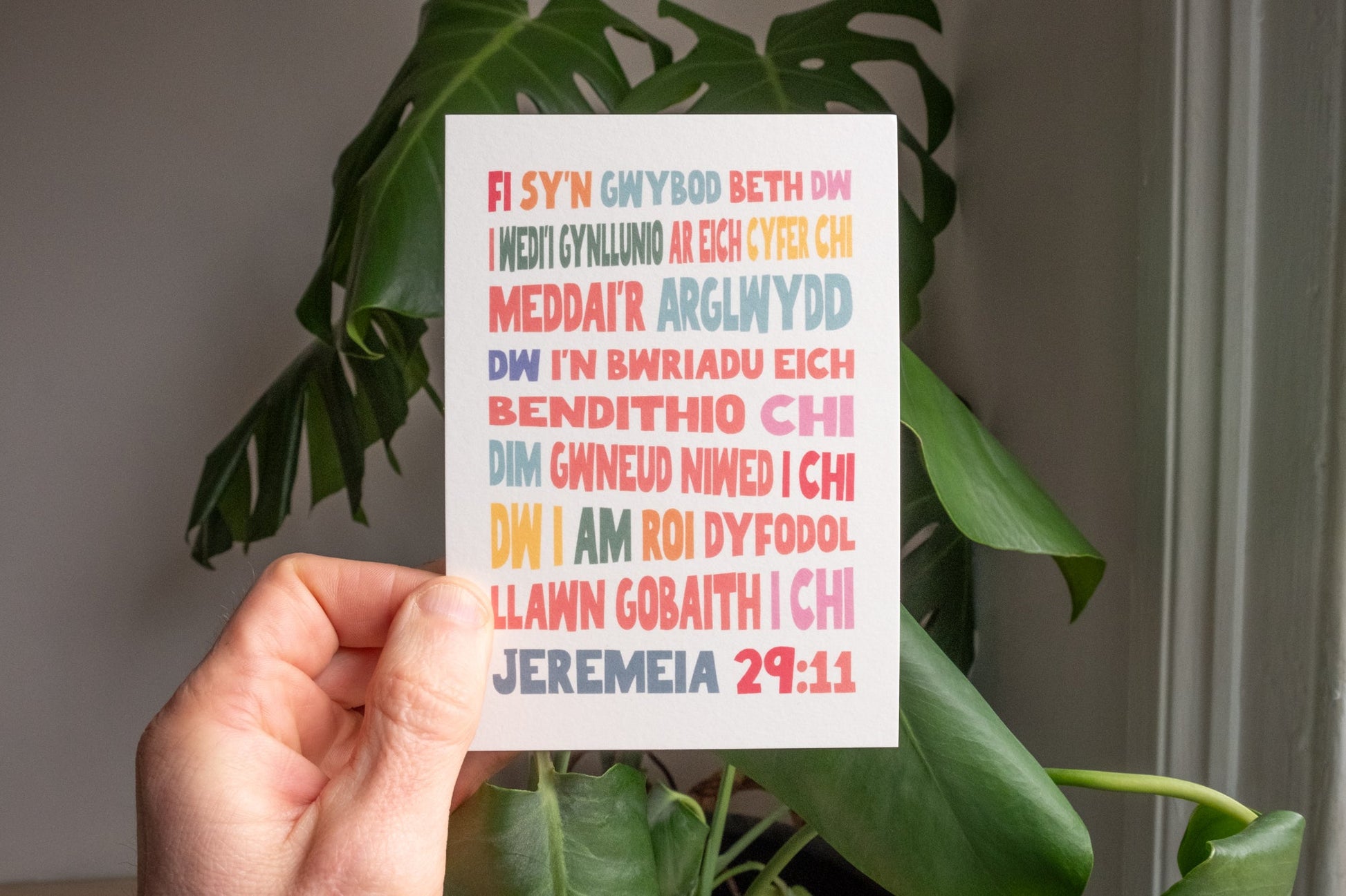 Welsh language Christian Postcards. Jeremiah 29. For I know the plans I have for you. - The Christian Poster Company