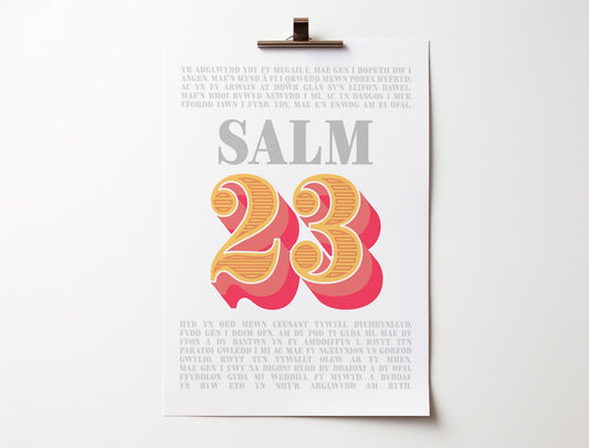 Welsh language Christian poster. Psalm 23 poster, The lord is my shepherd.Yr ARGLWYDD ydy fy mugail. - The Christian Poster Company