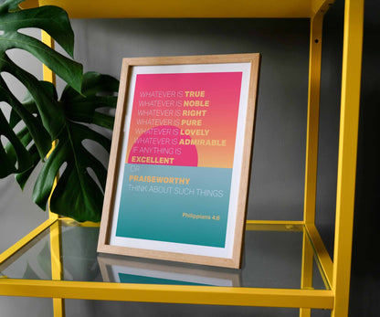 Whatever is true A4 framed poster - The Christian Poster Company