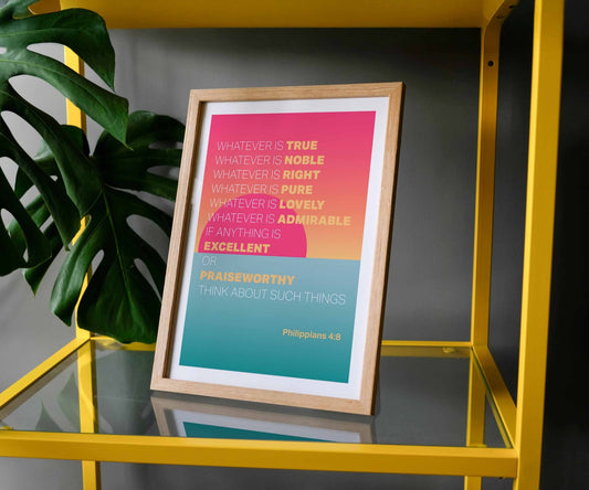 Whatever is true A4 framed poster - The Christian Poster Company