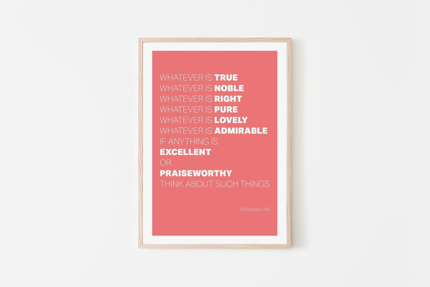 Whatever is True... Christian poster. Philippians 4 verse 8 print. - The Christian Poster Company