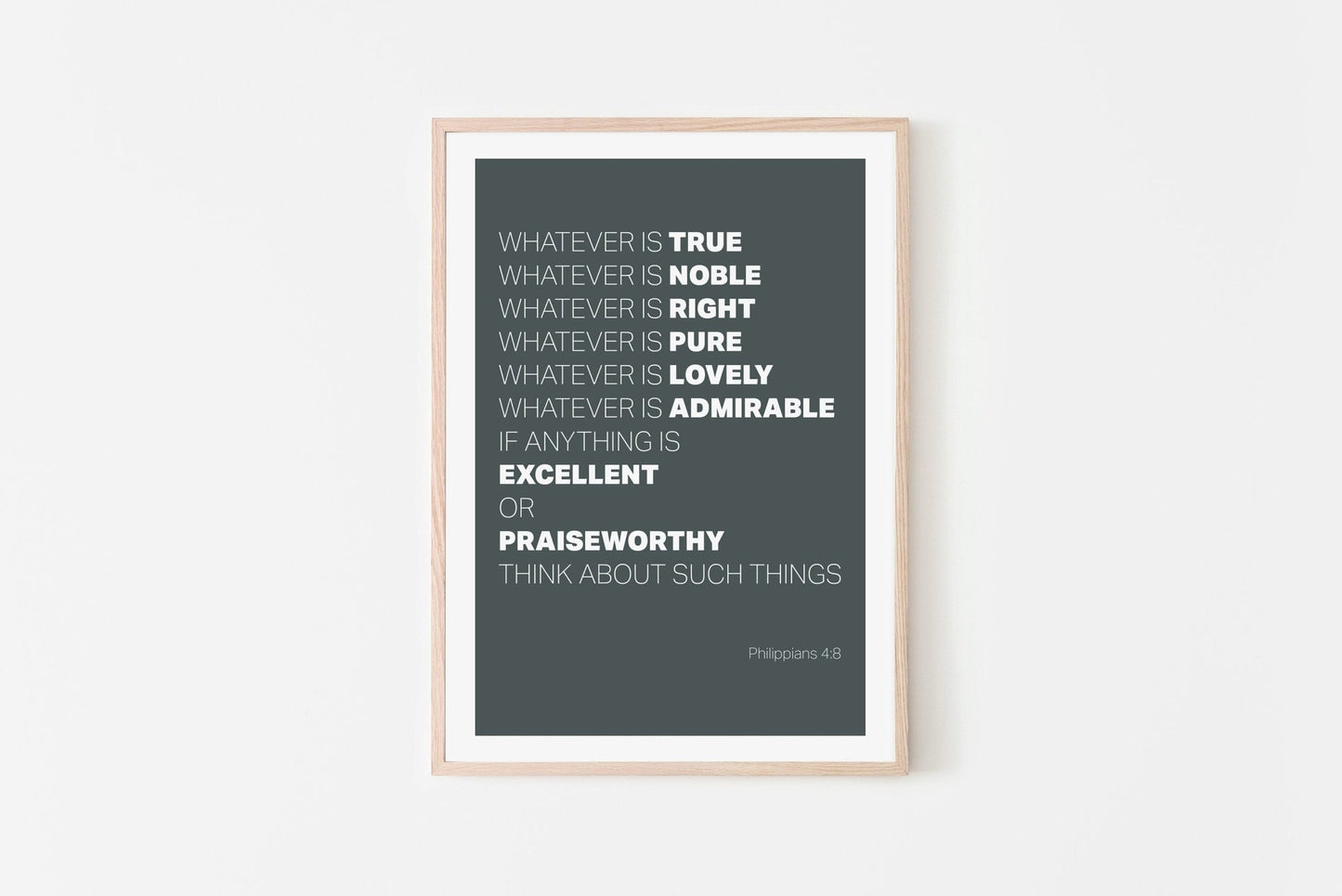 Whatever is True... Christian poster. Philippians 4 verse 8 print. - The Christian Poster Company