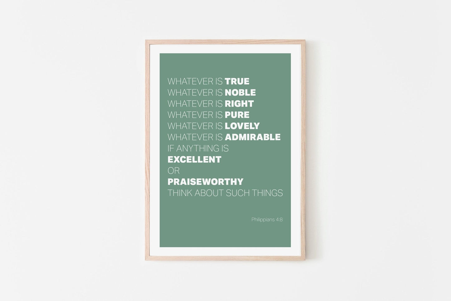 Whatever is True... Christian poster. Philippians 4 verse 8 print. - The Christian Poster Company