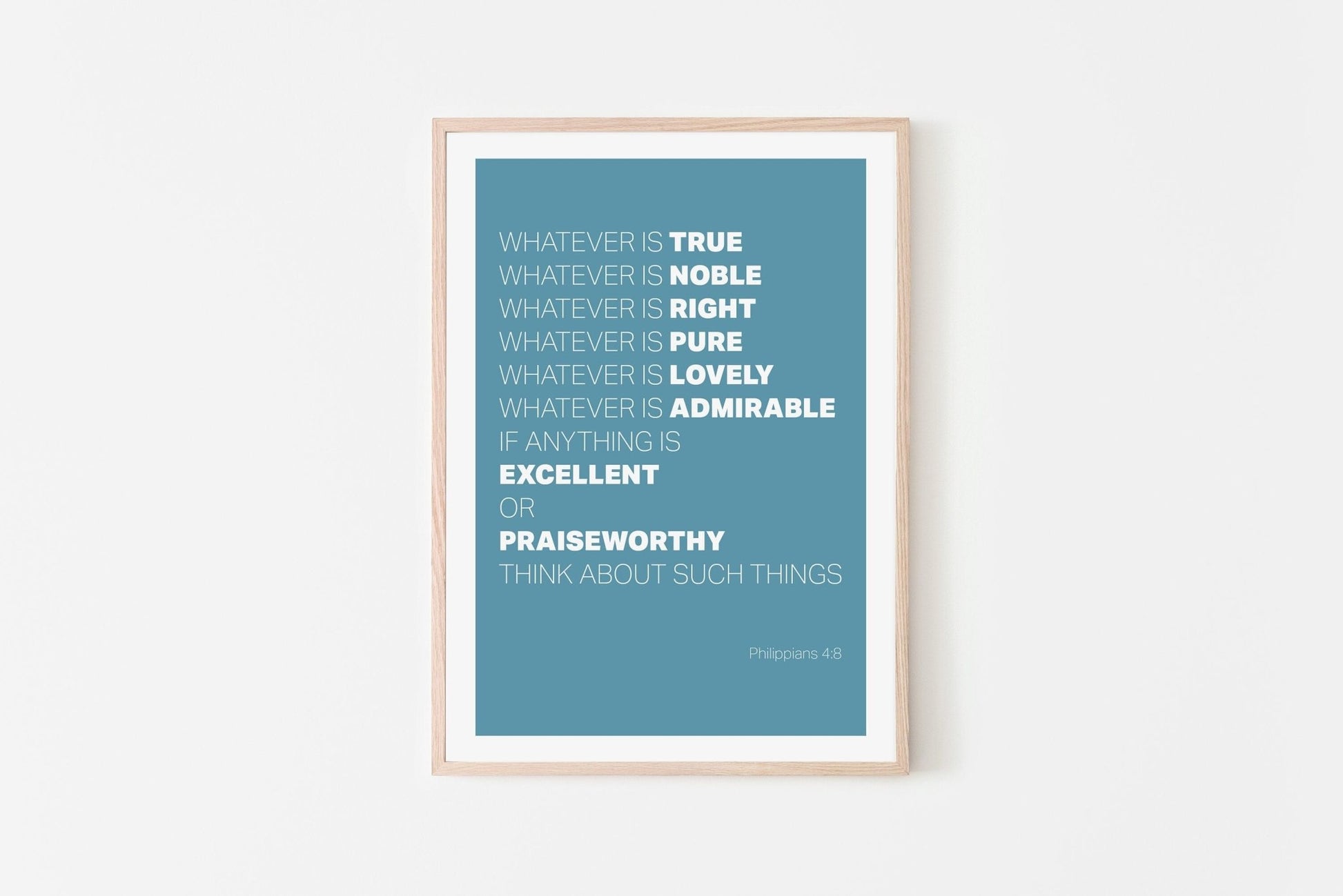 Whatever is True... Christian poster. Philippians 4 verse 8 print. - The Christian Poster Company