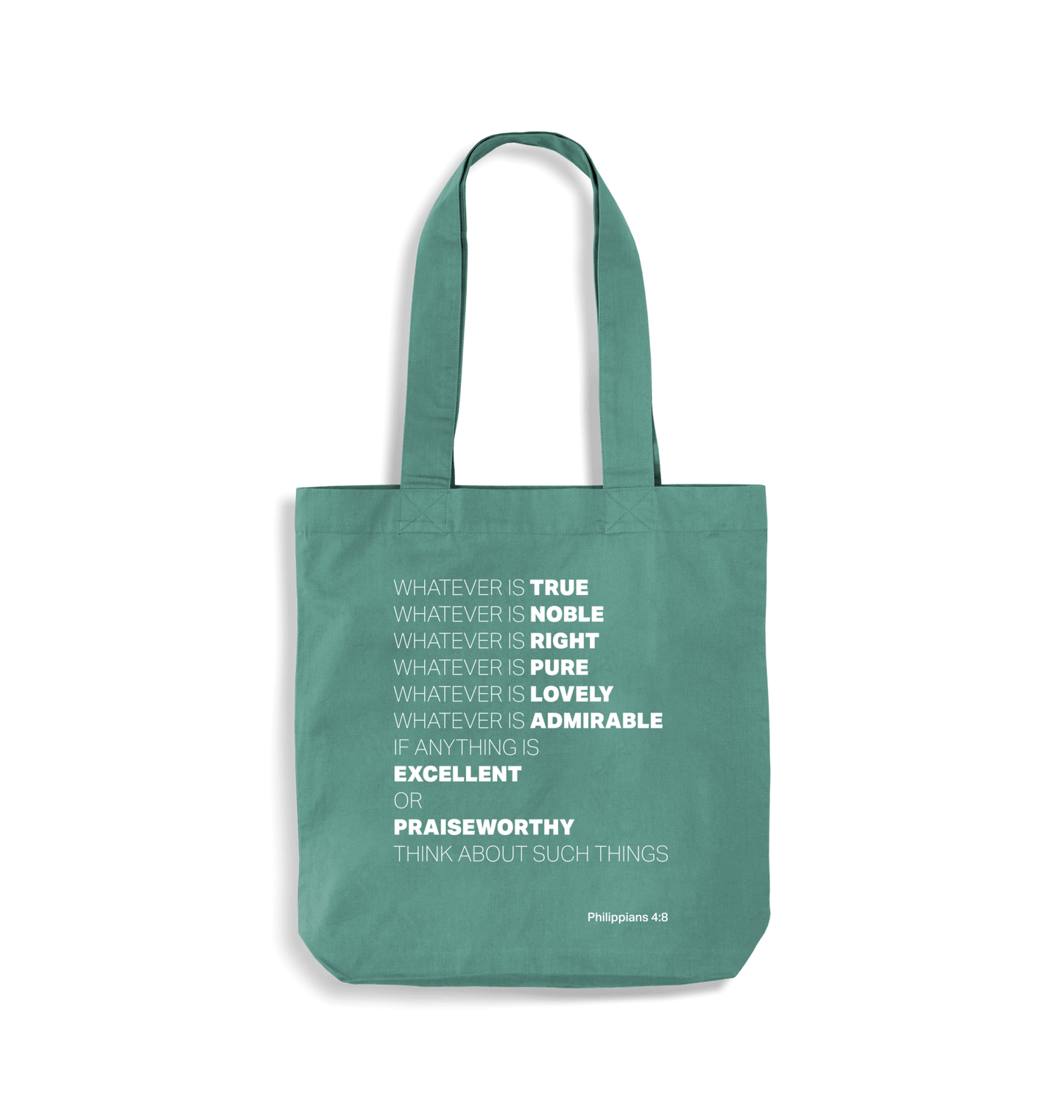 'Whatever is true'. Organic cotton Tote bag. Philippians 4 - The Christian Poster Company