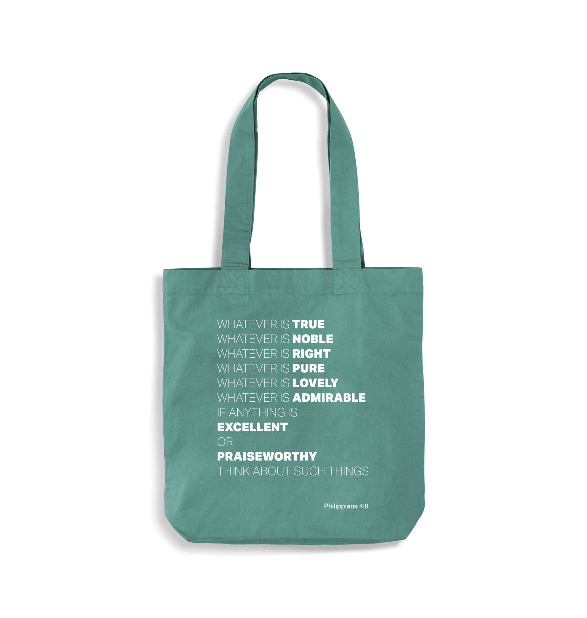 'Whatever is true'. Organic cotton Tote bag. Philippians 4 - The Christian Poster Company