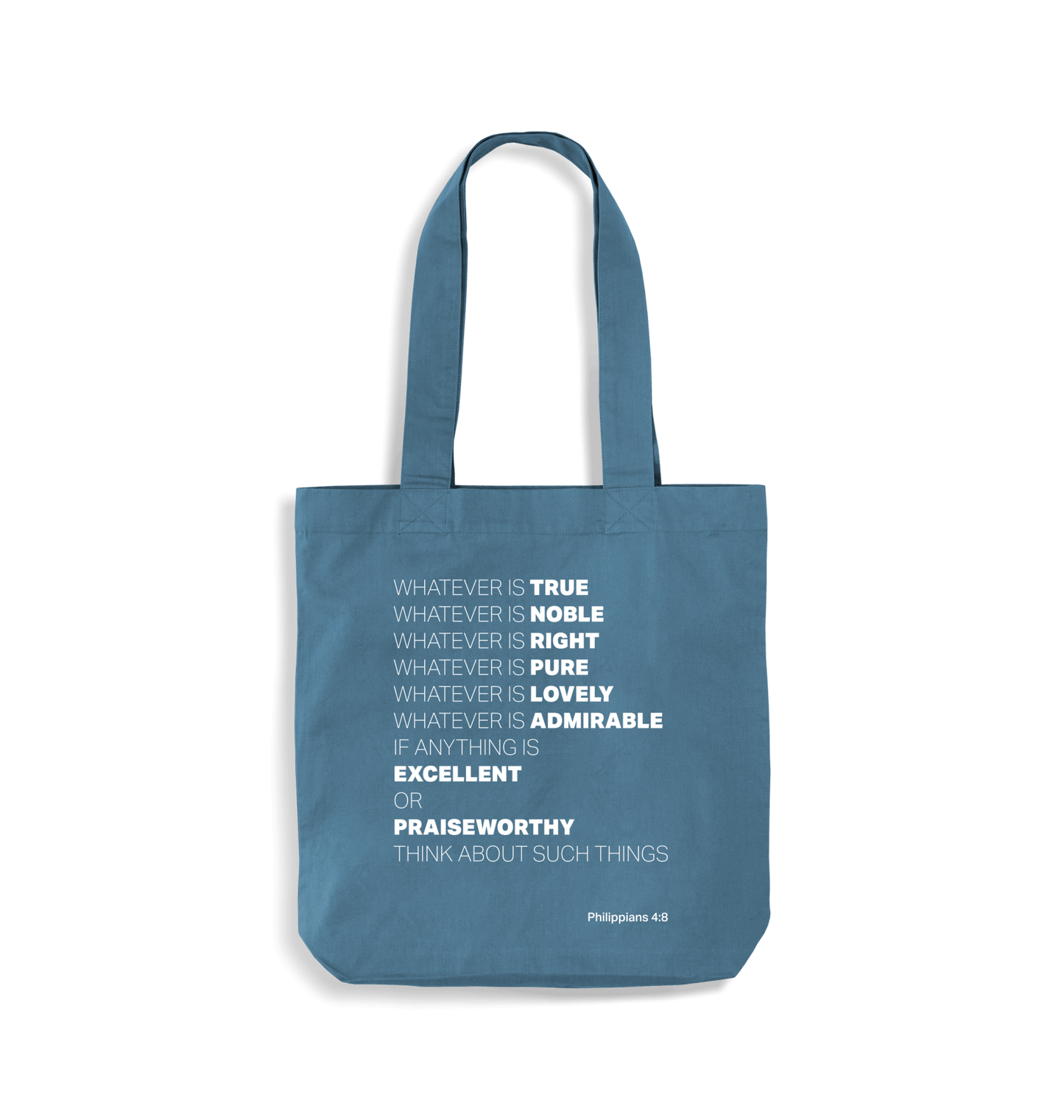 'Whatever is true'. Organic cotton Tote bag. Philippians 4 - The Christian Poster Company