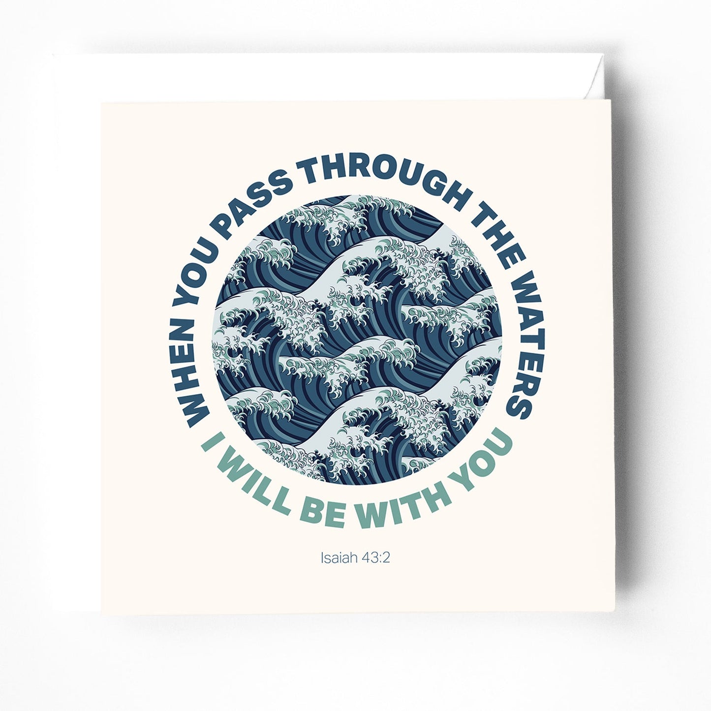 "When you pass through the waters" Christian greeting card. - The Christian Poster Company
