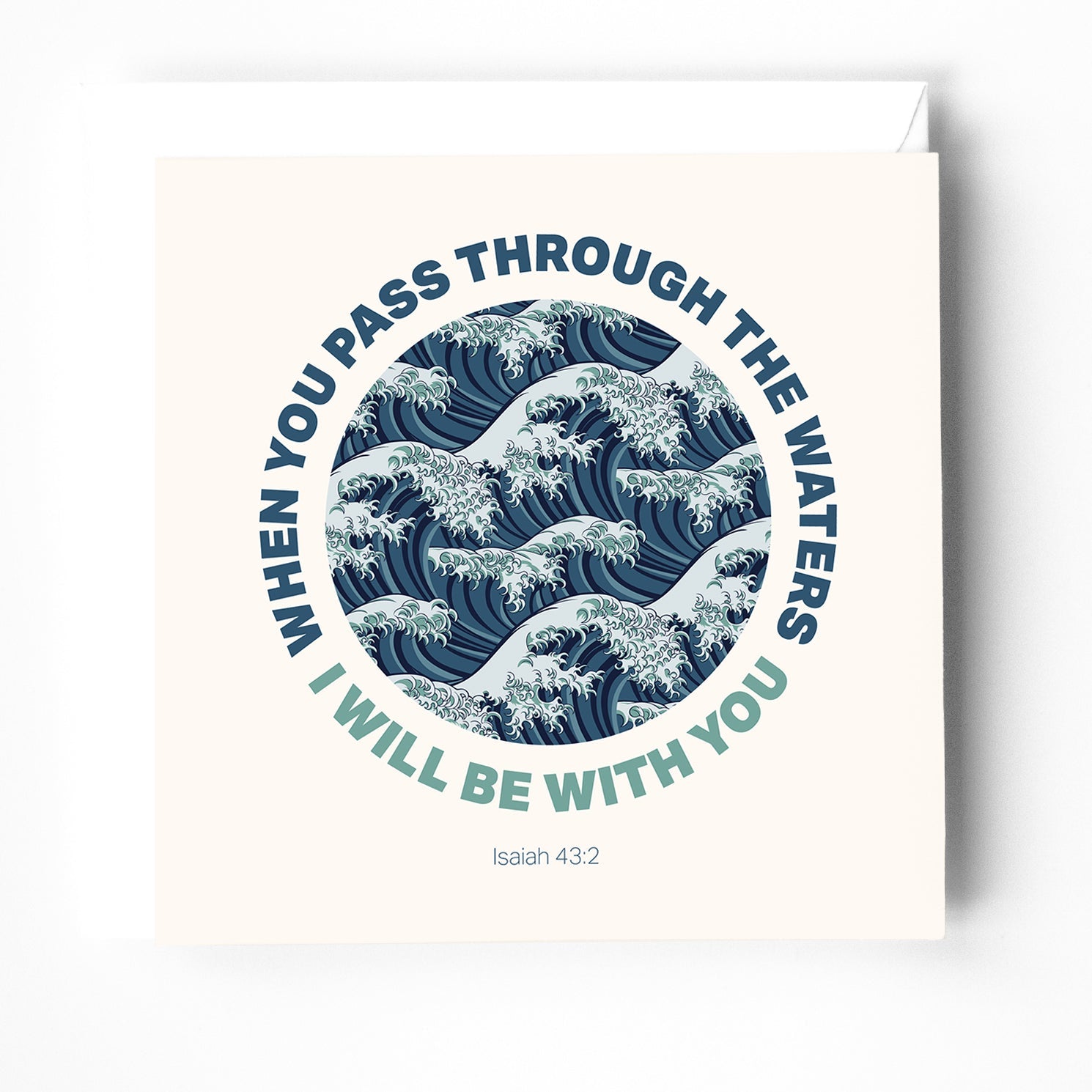 "When you pass through the waters" Christian greeting card. - The Christian Poster Company