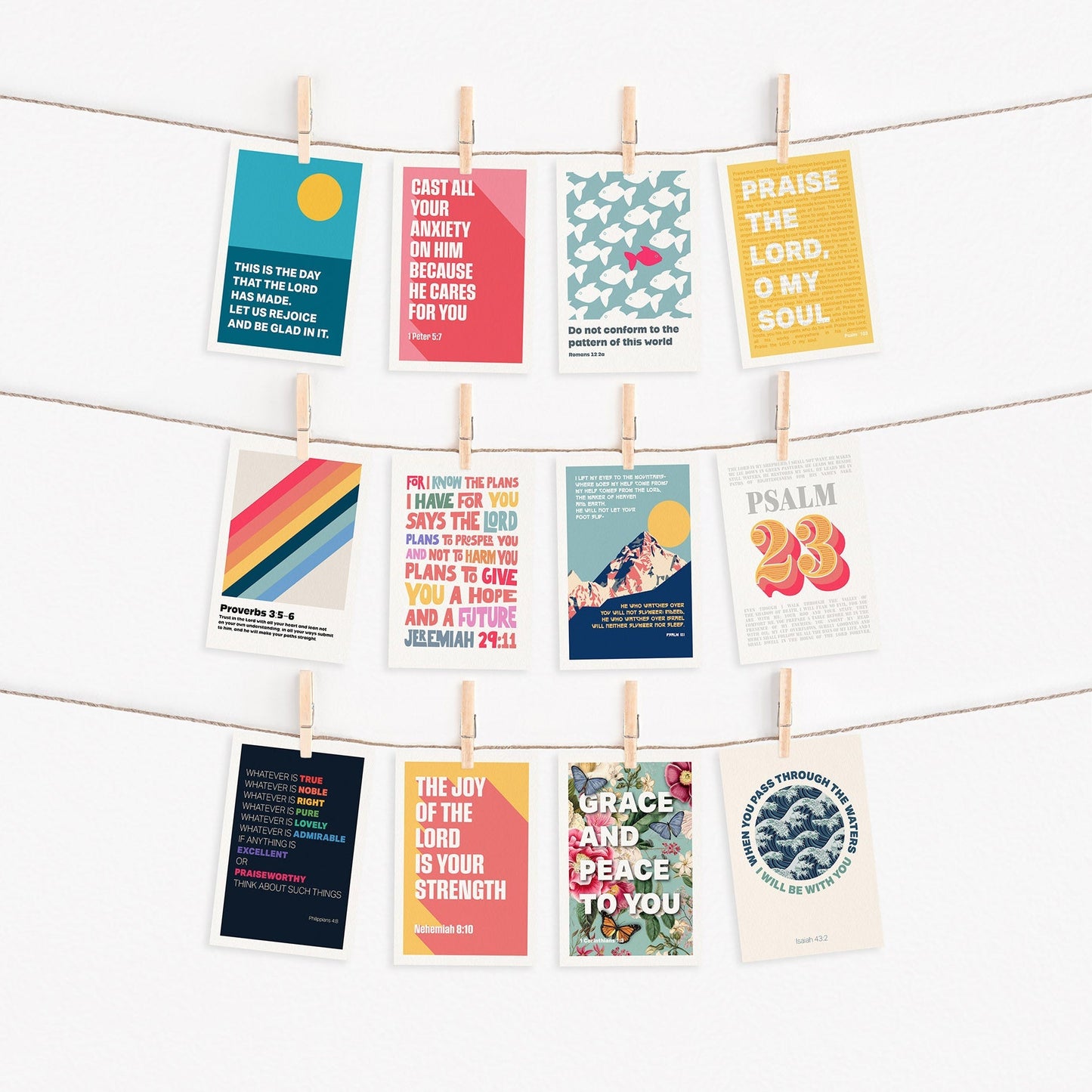 WHOLESALE PACK of 80 Christian postcards. Mixed designs. - The Christian Poster Company