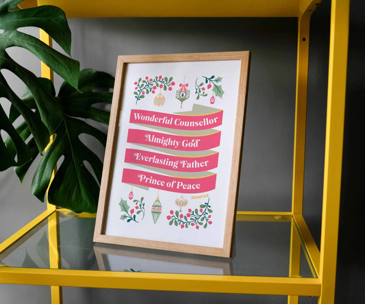 Wonderful counsellor (Christmas) A4 framed poster - The Christian Poster Company