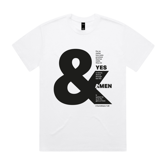 Yes and Amen. Heavyweight t shirt. Unisex. - The Christian Poster Company