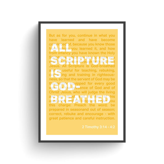 2 Timothy 3 verse 16 poster, Christian wall art, bible print - The Christian Poster Company