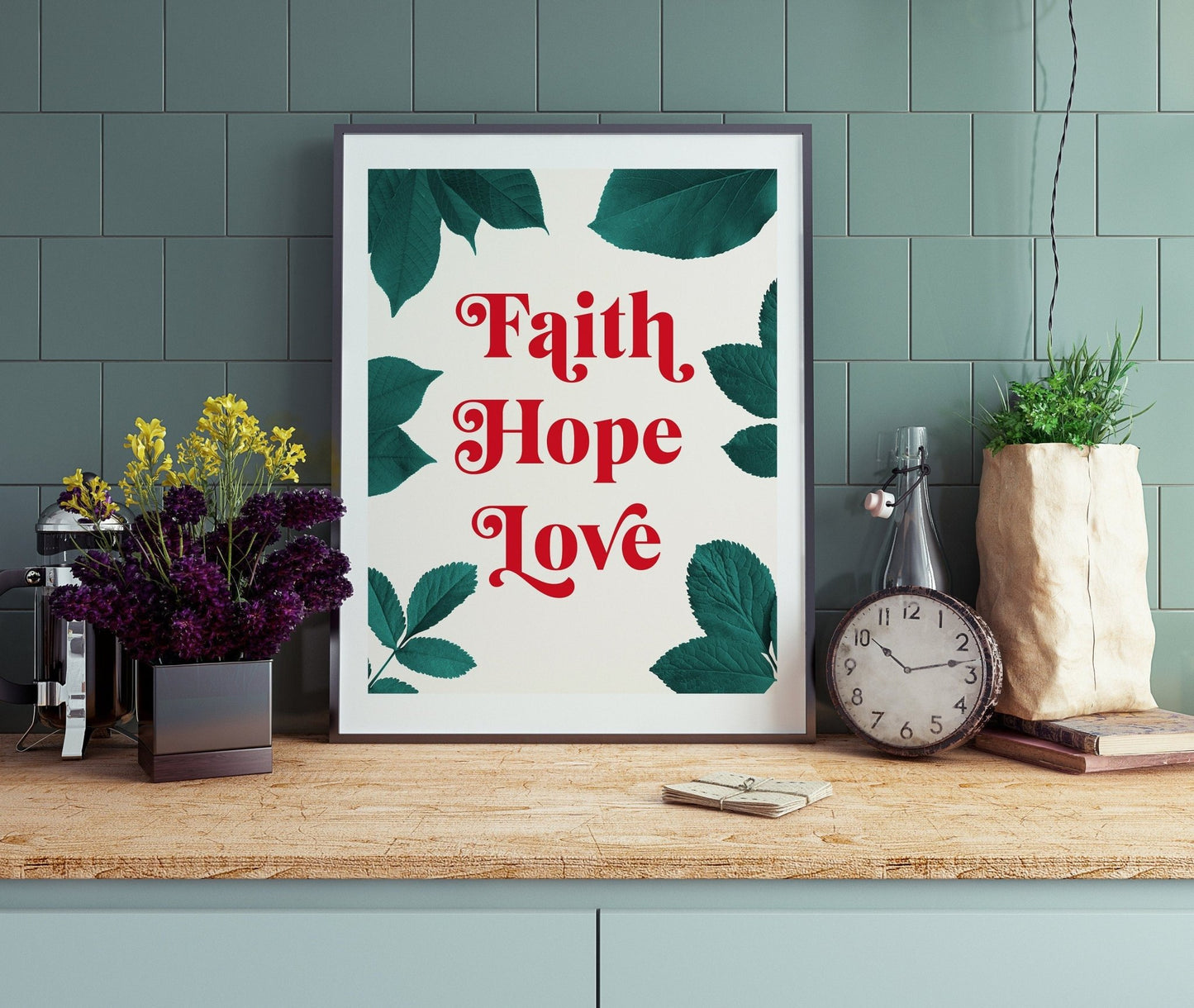 FAITH HOPE LOVE poster. Christian wall art. - The Christian Poster Company