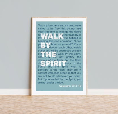 Galatians 5 poster. Walk by the Spirit. Christian wall decor. - The Christian Poster Company