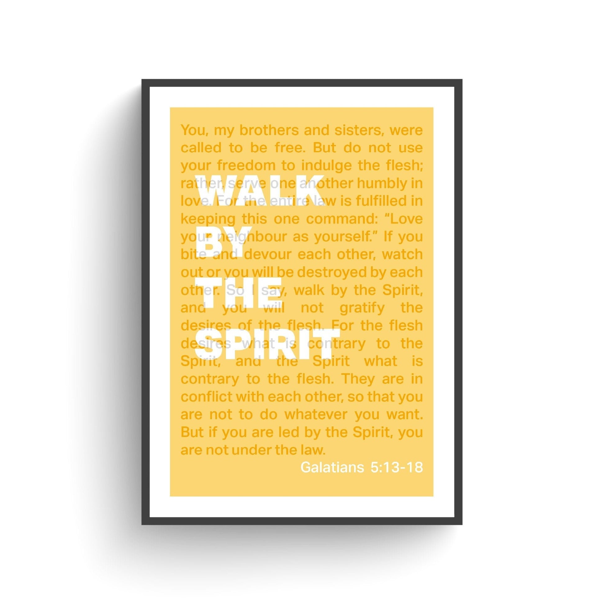 Galatians 5 poster. Walk by the Spirit. Christian wall decor. - The Christian Poster Company