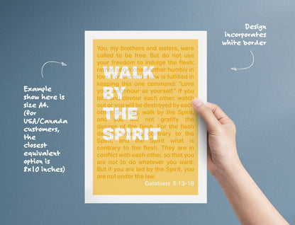 Galatians 5 poster. Walk by the Spirit. Christian wall decor. - The Christian Poster Company