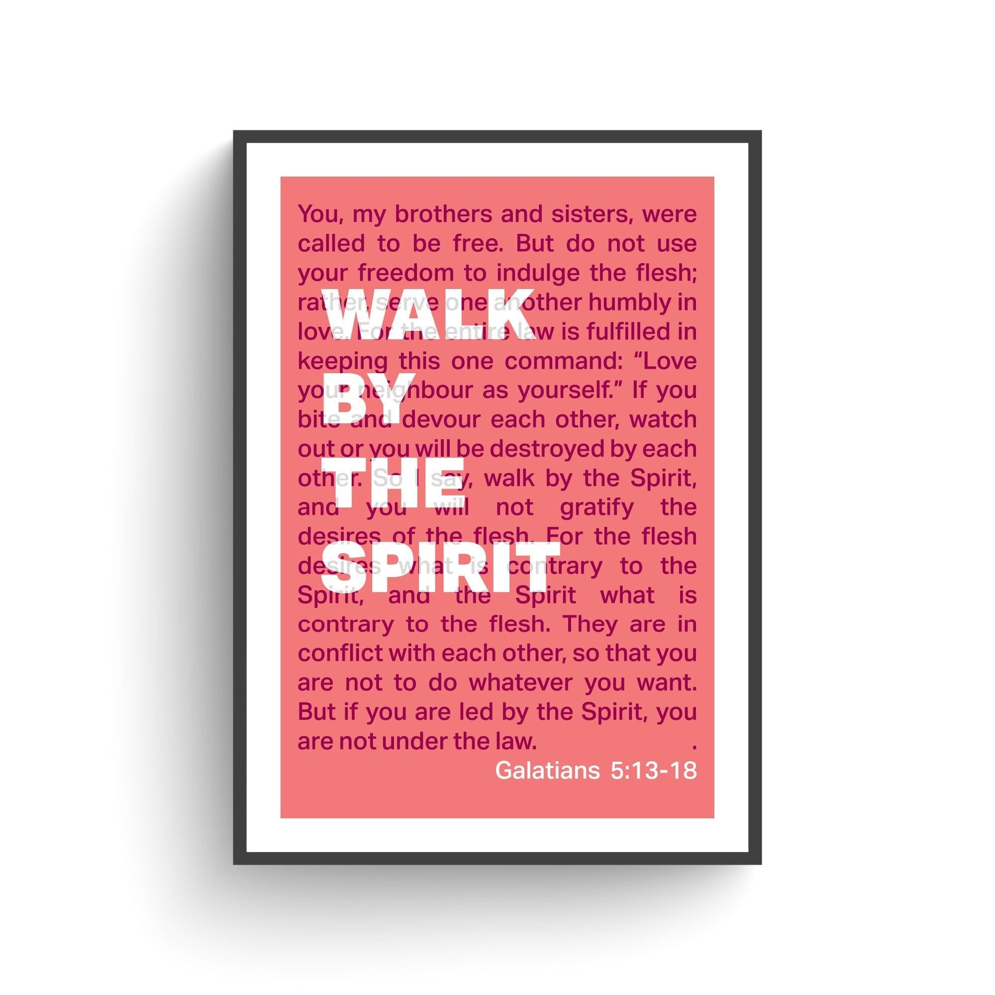 Galatians 5 poster. Walk by the Spirit. Christian wall decor. - The Christian Poster Company
