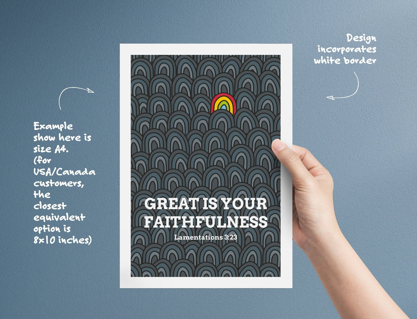 Great is your faithfulness, Lamentations 3 poster, bible wall art - The Christian Poster Company