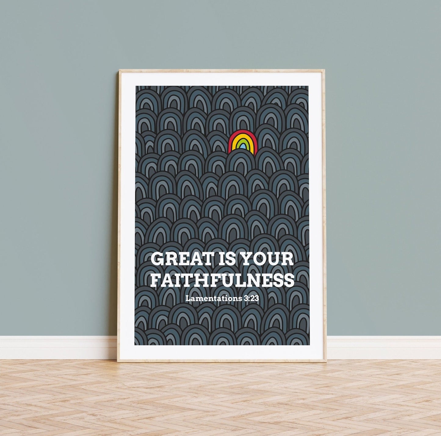 Great is your faithfulness, Lamentations 3 poster, bible wall art - The Christian Poster Company