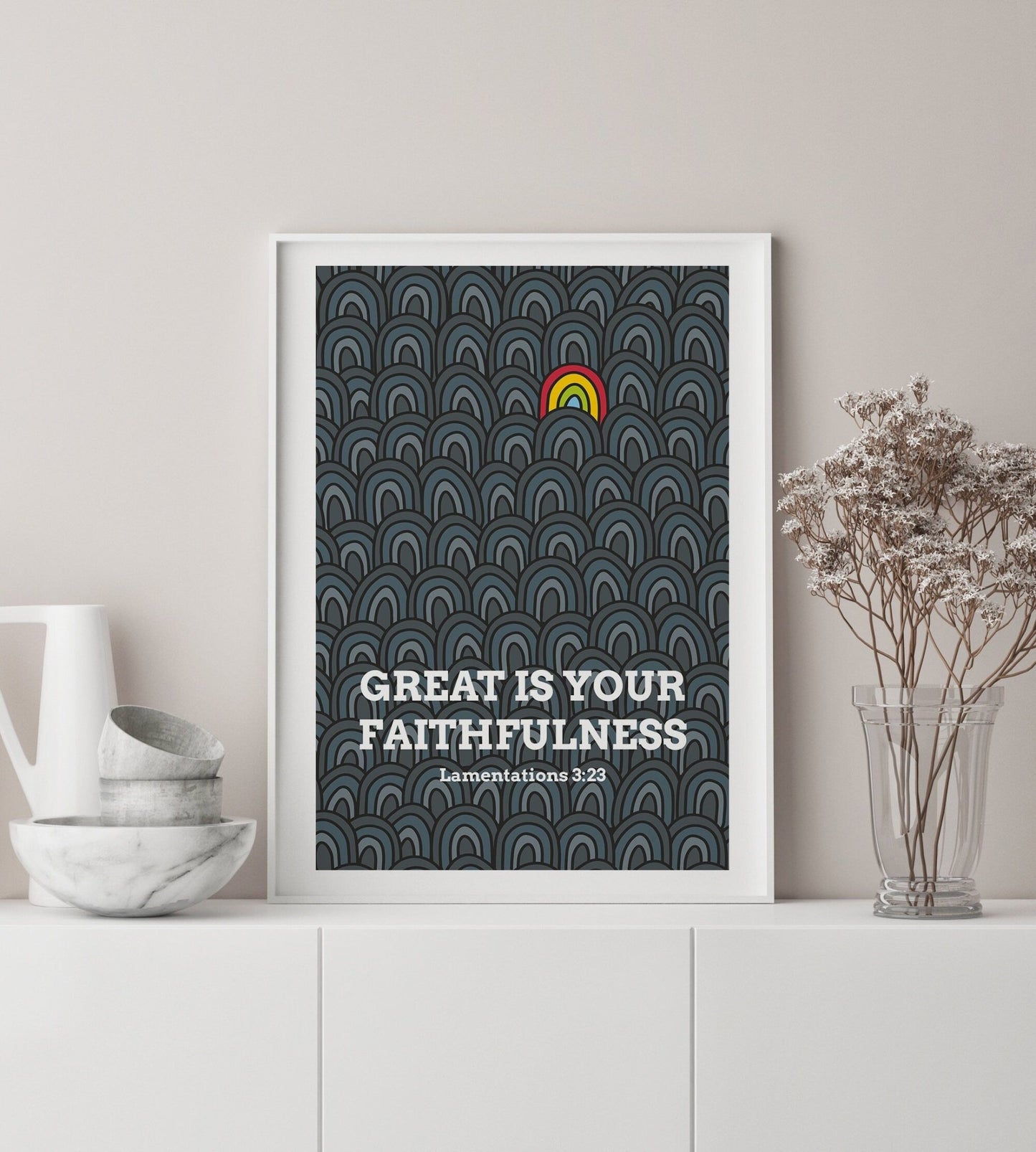 Great is your faithfulness, Lamentations 3 poster, bible wall art - The Christian Poster Company