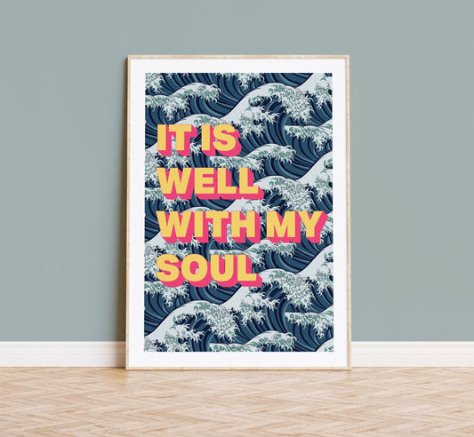 IT IS WELL Christian poster, It is well with my soul print, christian wall decor