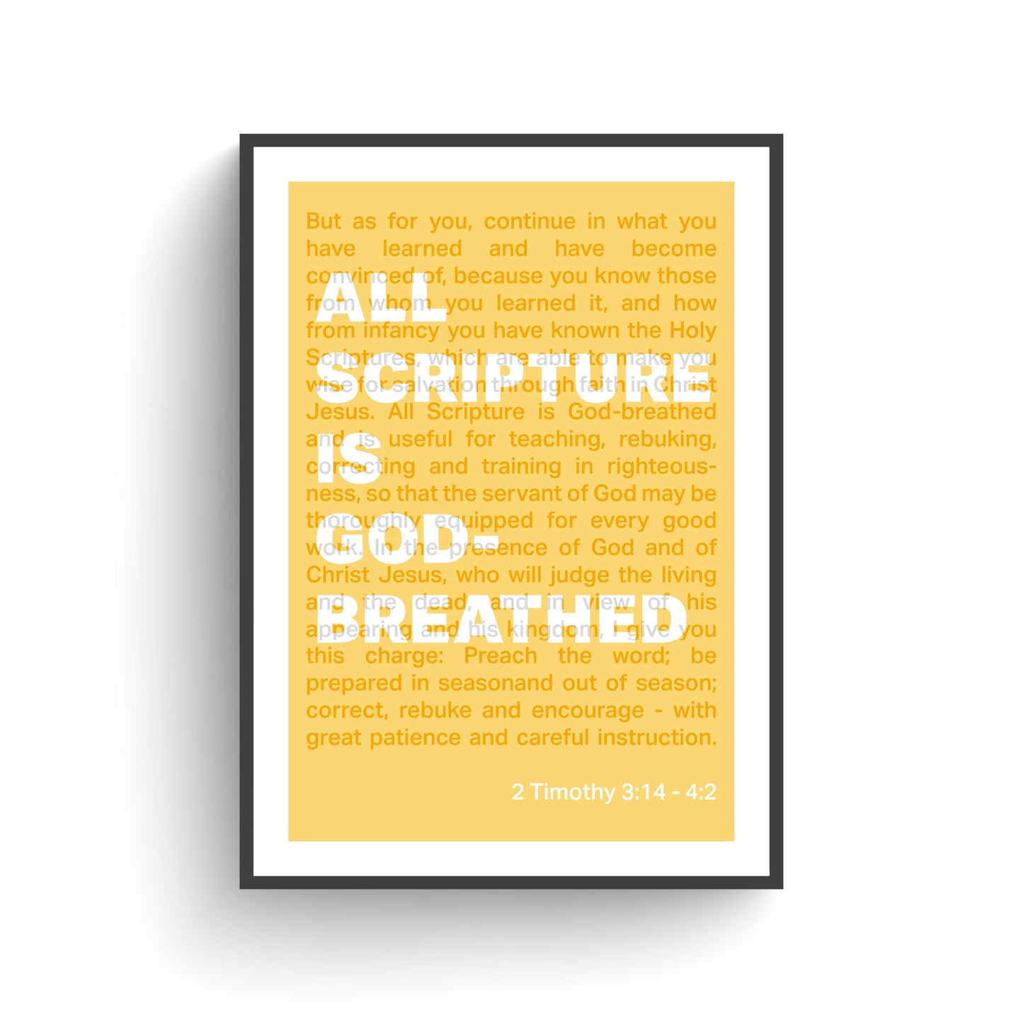 2 Timothy 3 verse 16 poster, Christian wall art, bible print